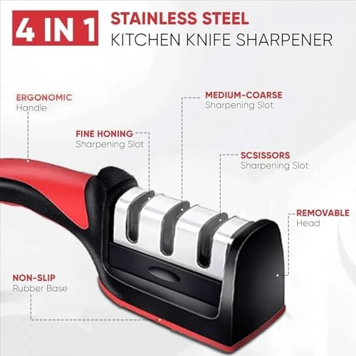 Manual Knife Sharpener Tool 3-Stage System - Pack of 2 view 5
