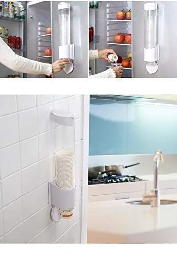 Self Adhesive Paper Cup Glass Dispenser - Self Adhesive, Plastic view 6