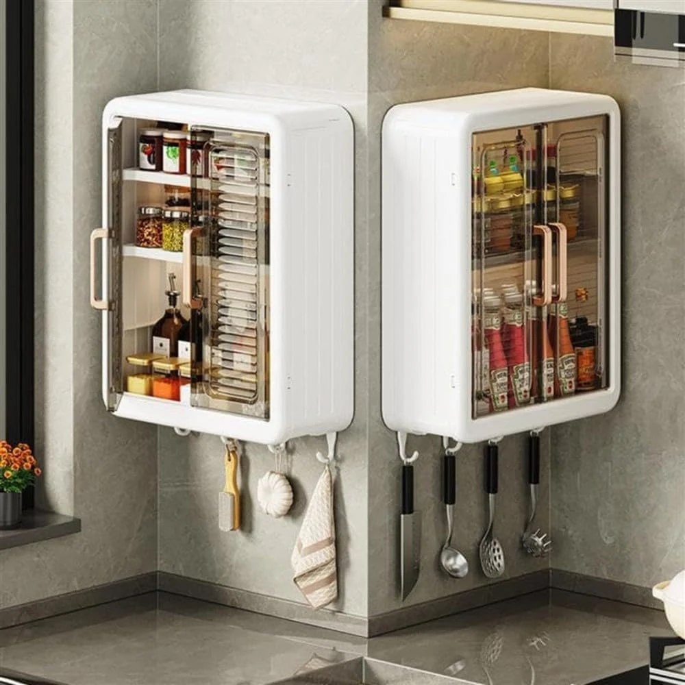 Bathroom Organiser Without Drill Plastic Wall - Plastic view 3