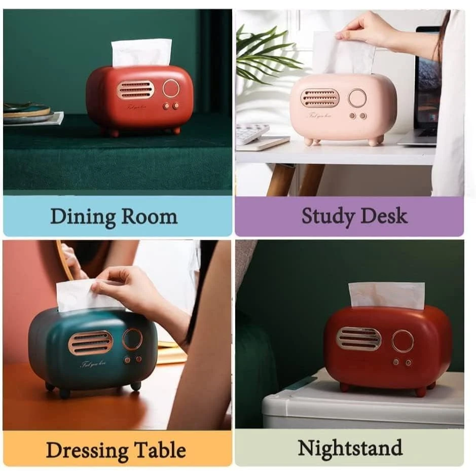 Vintage Retro Tissue Box Holder Kitchen - Pack of 01, Red view 6