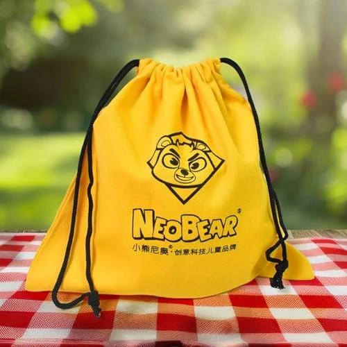 Drawstring Storage Pouch, Yellow Canvas Gift - Yellow, Black view 3