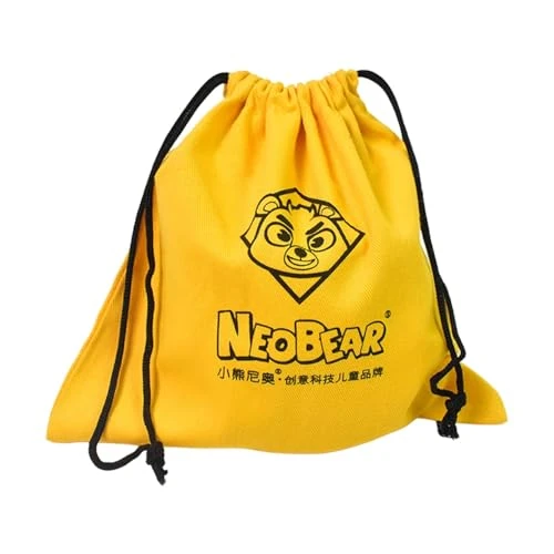 Drawstring Storage Pouch, Yellow Canvas Gift - Yellow, Black view 5