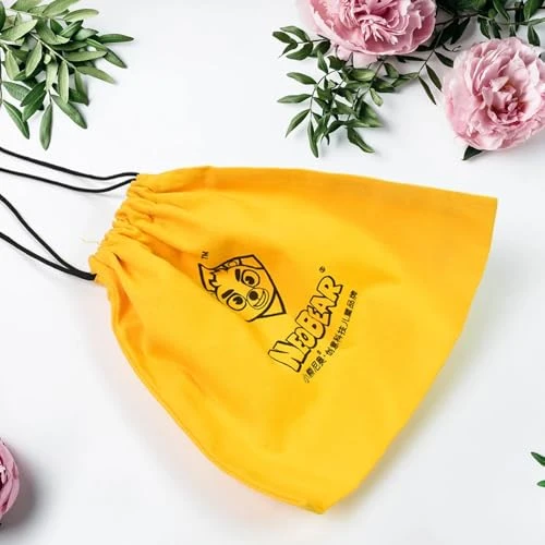 Drawstring Storage Pouch, Yellow Canvas Gift - Yellow, Black view 7