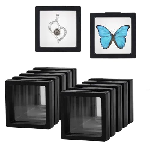 10PCS 3D Floating Frame Case, Black - 10pcs, Black view 2