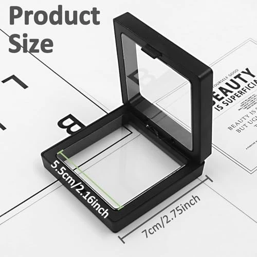 10PCS 3D Floating Frame Case, Black - 10pcs, Black view 3