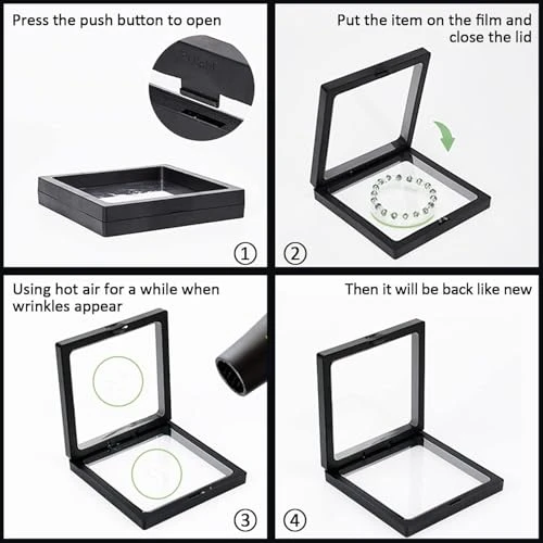 10PCS 3D Floating Frame Case, Black - 10pcs, Black view 6