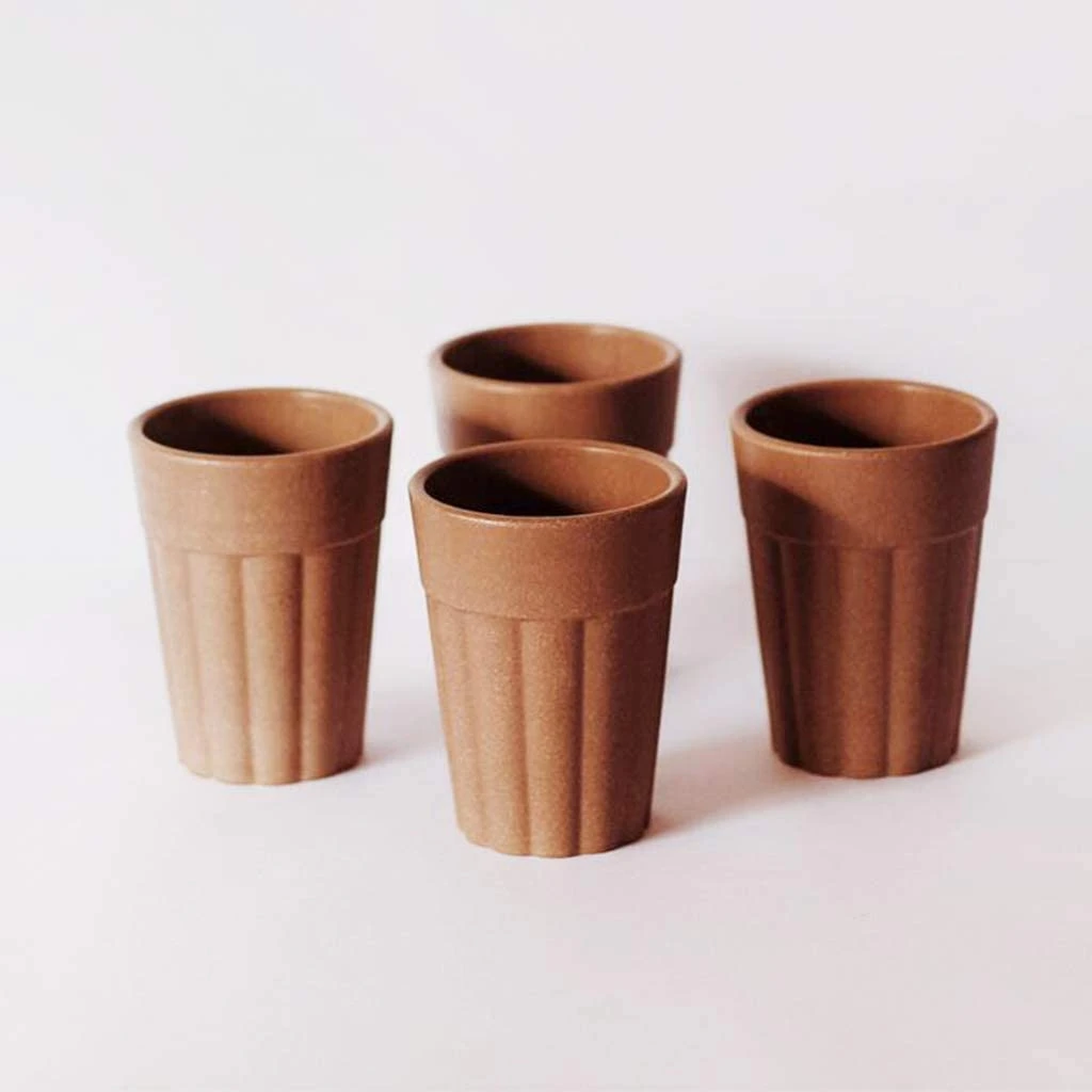 Set 6 Earth-Friendly Cutting Chai Cups - 100 Ml, Brown view 1