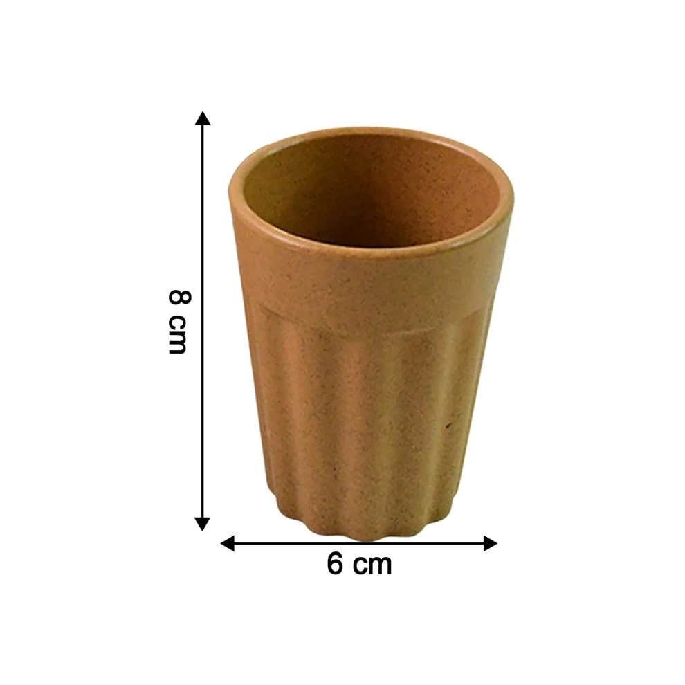 Set 6 Earth-Friendly Cutting Chai Cups - 100 Ml, Brown view 5