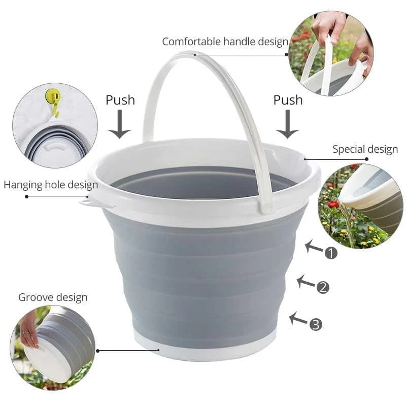 Foldable Bucket - 5 L, Portable, Foldable view 4