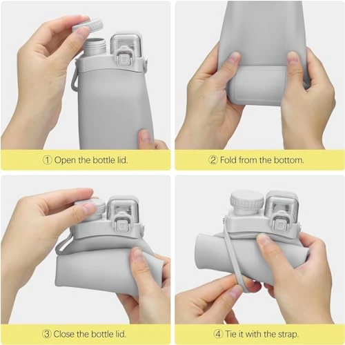 Water Bottle - Silicone, Foldable view 3