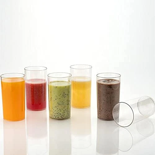 Heavy Unbreakable Stylish Plastic Transparent Glass - 330 Ml, 6 Pcs, Plastic view 7