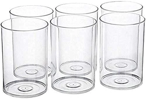 Heavy Unbreakable Stylish Plastic Transparent Glass - 330 Ml, 6 Pcs, Plastic view 5