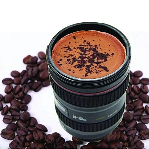Plastic Camera Lens Shaped Coffee Mug - 350ml, Black, Plastic view 5