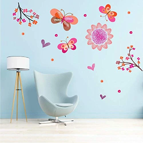 Pink Butterfly Wall Sticker - Pink view 3