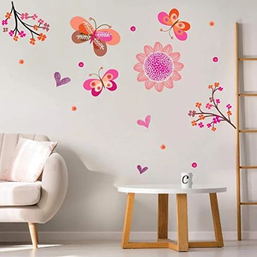 Pink Butterfly Wall Sticker - Pink view 5