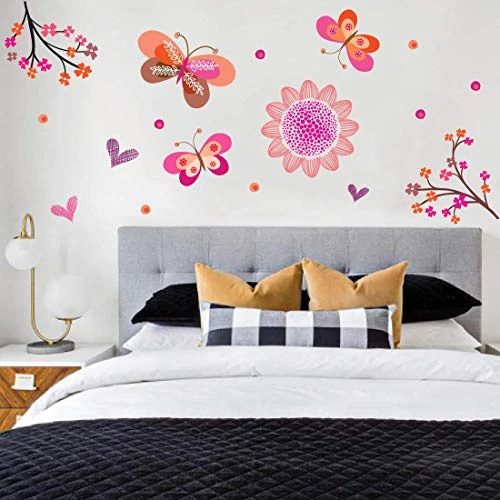 Pink Butterfly Wall Sticker - Pink view 6