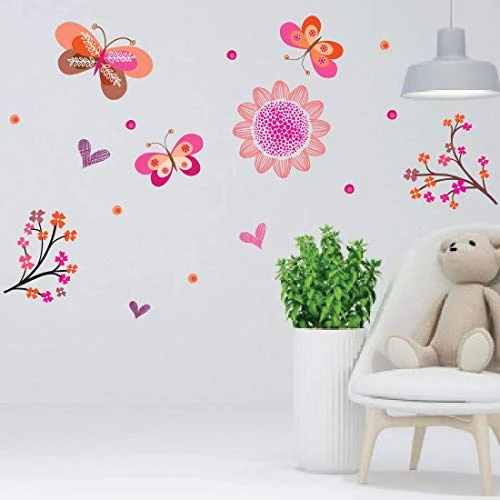 Pink Butterfly Wall Sticker - Pink view 7