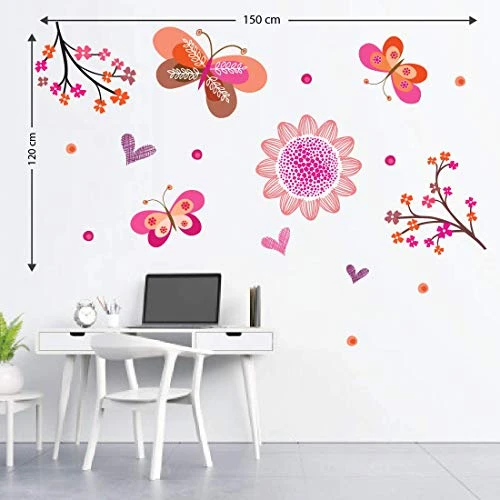 Pink Butterfly Wall Sticker - Pink view 8