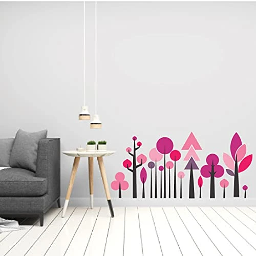 Geometric Tree Magenta Wall Sticker view 5