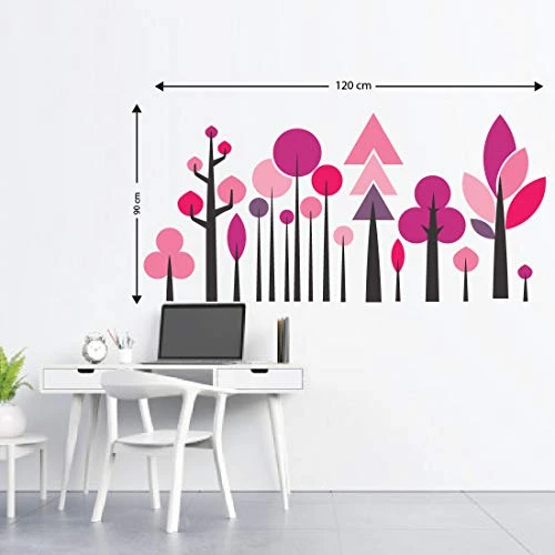 Geometric Tree Magenta Wall Sticker view 7