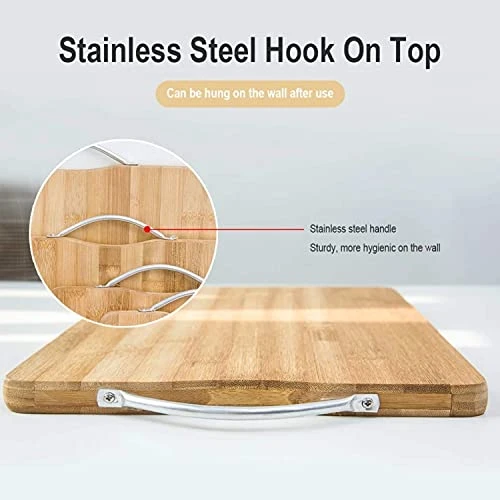 Kitchen Cutting Board - 34 X 24 Cm, Wooden, Stainless Steel view 6