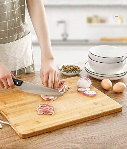 Kitchen Cutting Board - 34 X 24 Cm, Wooden, Stainless Steel view 3