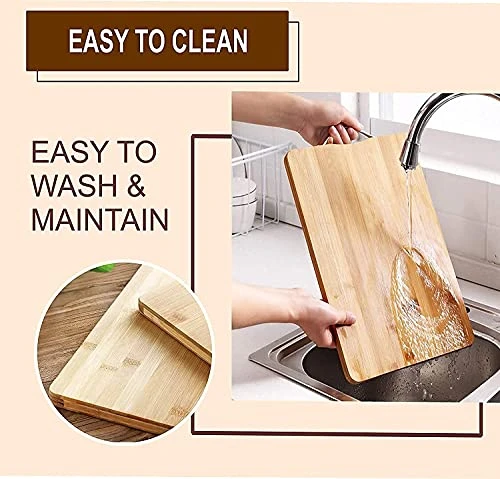 Kitchen Cutting Board - 34 X 24 Cm, Wooden, Stainless Steel view 7