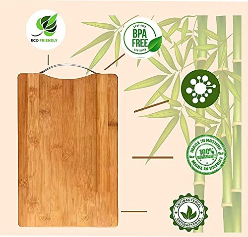 Kitchen Cutting Board - 34 X 24 Cm, Wooden, Stainless Steel view 8