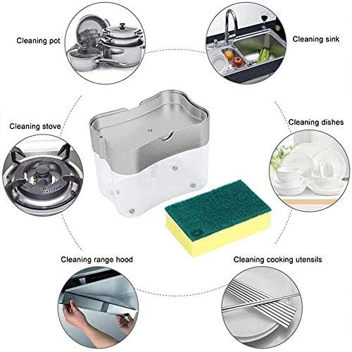 2 1 Soap Pump Plastic Dispenser - 385ml, 2 in 1, Plastic view 6
