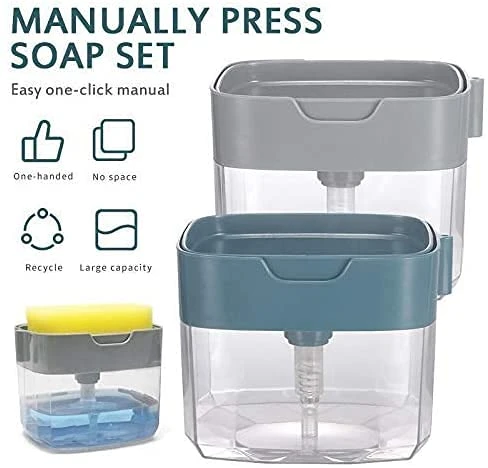 2 1 Soap Pump Plastic Dispenser - 385ml, 2 in 1, Plastic view 8