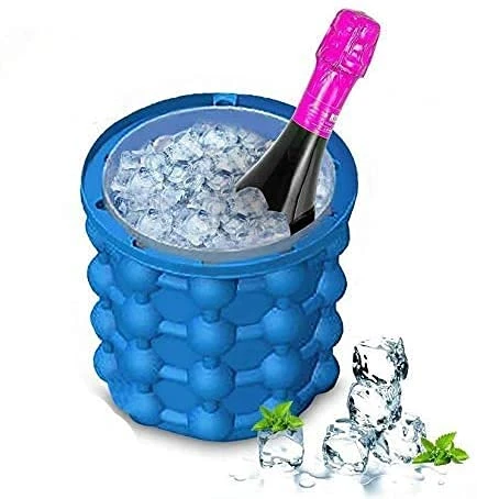Foldable Bucket - Blue, Silicone, 2 in 1 view 1