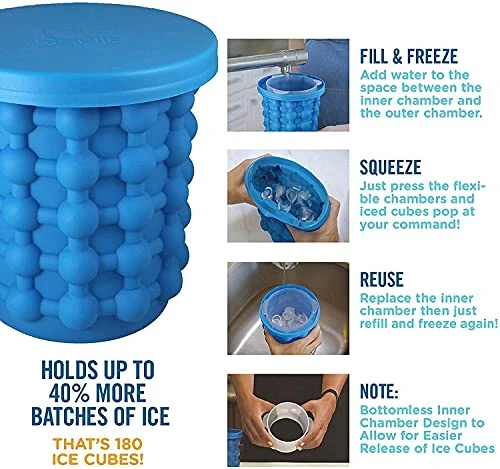 Foldable Bucket - Blue, Silicone, 2 in 1 view 2