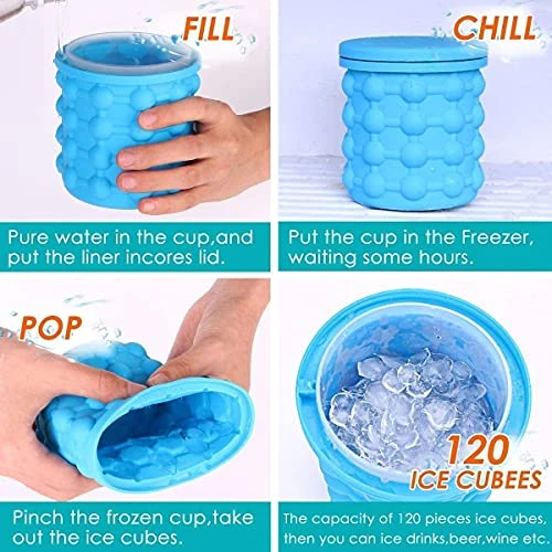 Foldable Bucket - Blue, Silicone, 2 in 1 view 5