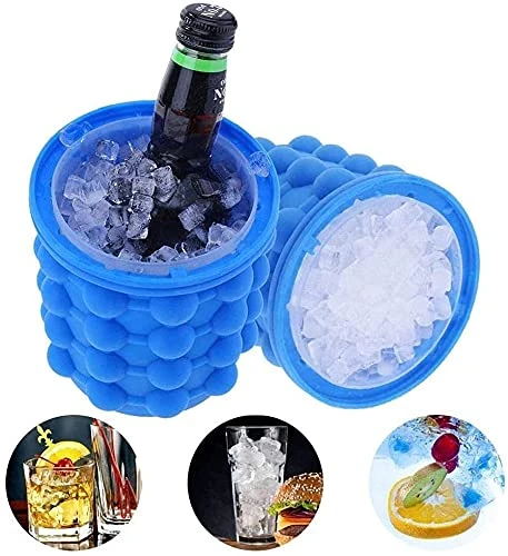 Foldable Bucket - Blue, Silicone, 2 in 1 view 8