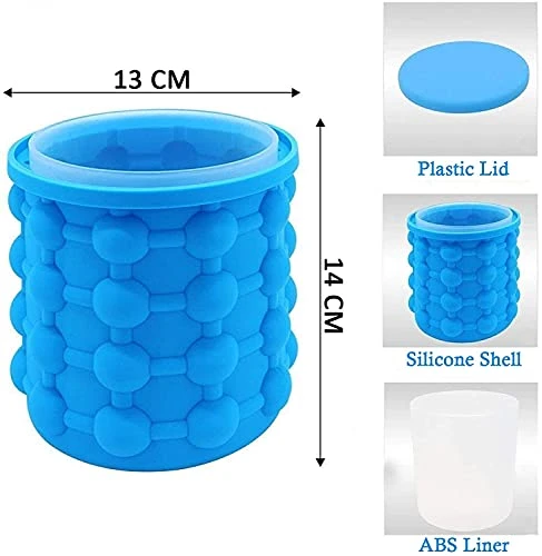 Foldable Bucket - Blue, Silicone, 2 in 1 view 6