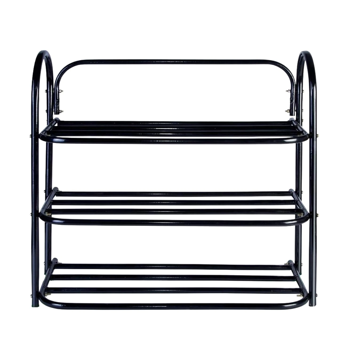 Foldable Shoe Rack - 4 Shelves, White, Portable view 4