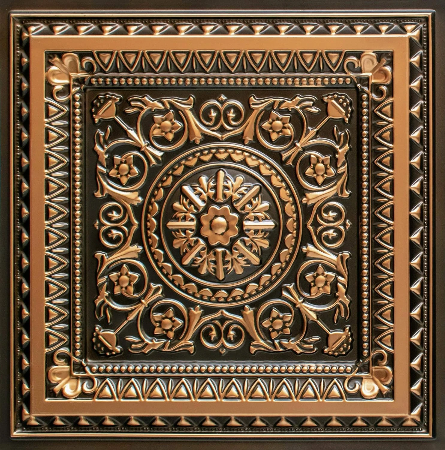 Decorative Ceiling Tile Set - 2 X 2 Feet, Pack of 6, Black view 1