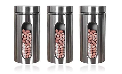 Storage Container - 800 Ml, 3 Pieces, Stainless Steel view 1