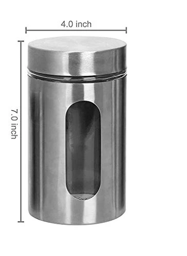 Storage Container - 800 Ml, 3 Pieces, Stainless Steel view 5