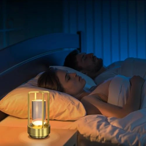Cordless Table Lamp Indoor, Portable Metal - Gold, Portable, Rechargeable view 5
