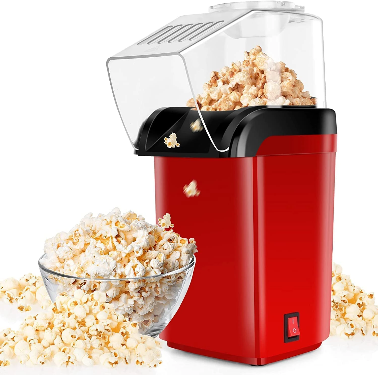Design Studio Oil-Free Hot Air Popcorn Maker – 1200W Electric Popper Machine for Healthy, Fast Snacks, Easy to Use, Ideal for Home, Kids, Parties & Movie Nights- Multi-Colour view 1