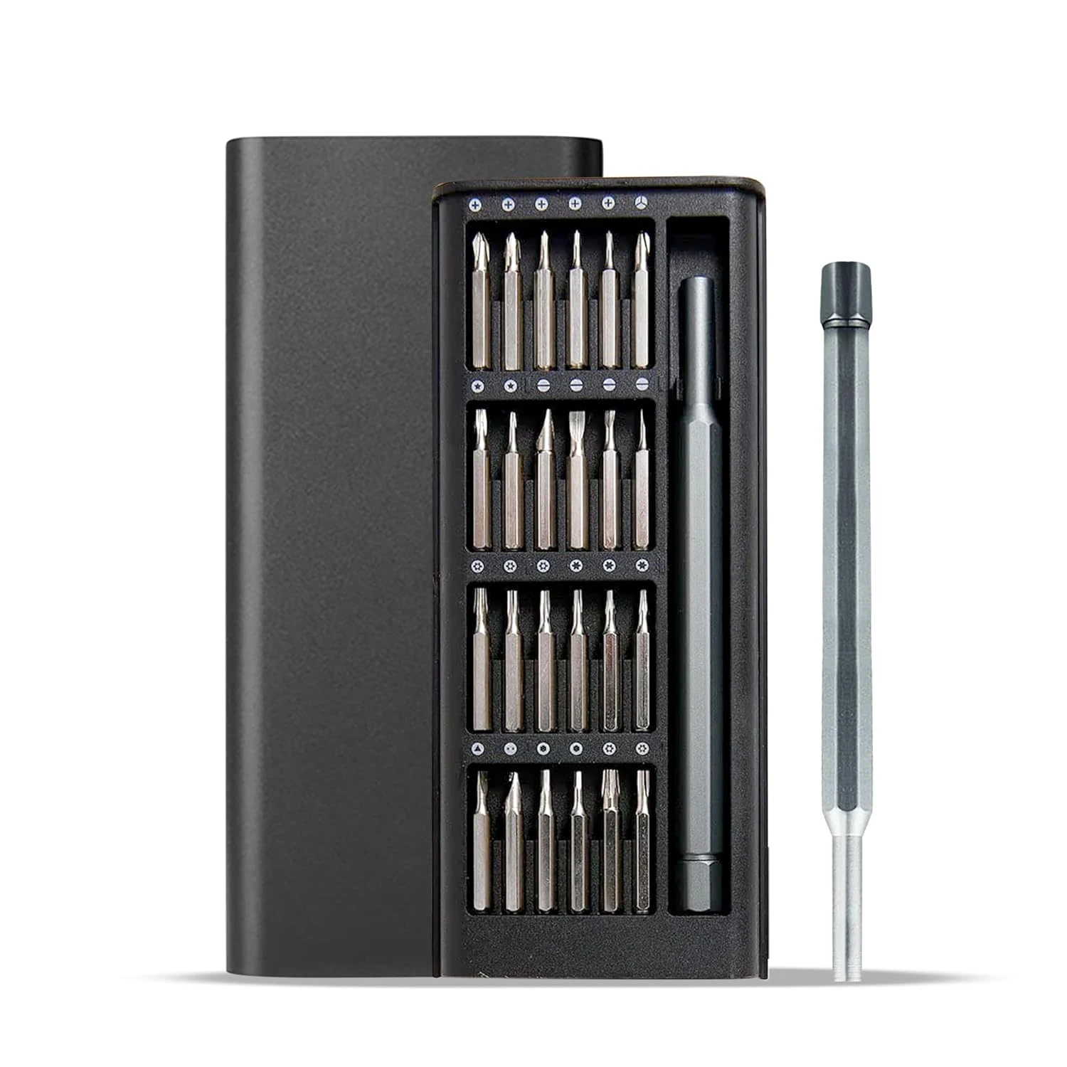 Design Studio 24 in 1 Mini Screwdriver Set with Case, Small Screwdriver Set of Flathead and Phillips, Screwdrivers Magnetic Micro Screwdriver Kit for Electronics,Jewelers,PC,Glasses,Watch,Phone, Black view 1