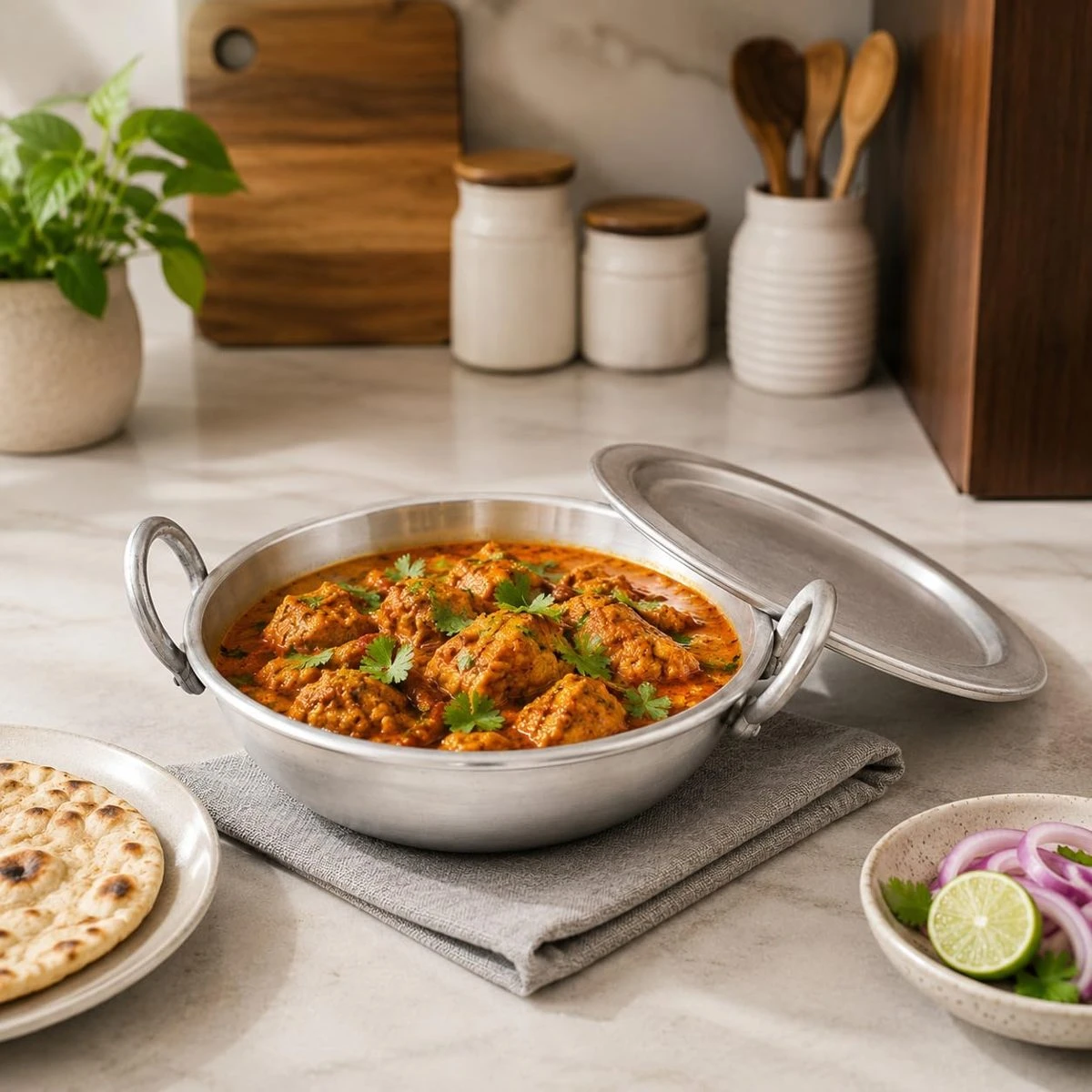 iINTELLIGENCEi Aluminium Kadhai with Lid, BIS, 32.5 x 27.5 x 10 cm, 1 Qty view 6