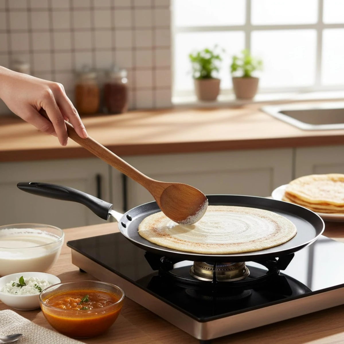 iINTELLIGENCEi Aluminium Non-Stick Dosa Tawa with Handle, 29 cm, 1 Qty view 8