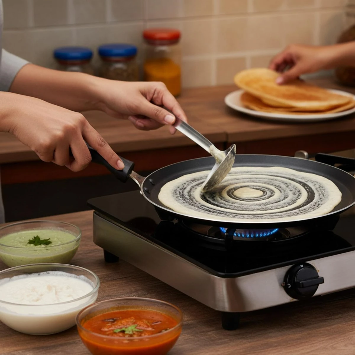 iINTELLIGENCEi Aluminium Non-Stick Dosa Tawa with Handle, 29 cm, 1 Qty view 7