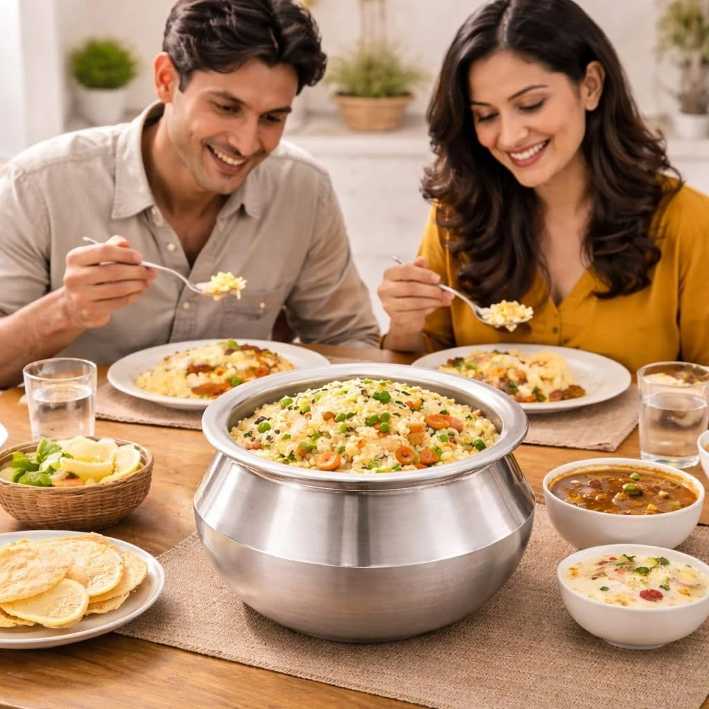 iINTELLIGENCEi Aluminium Handi Rice Pot with Lid, 18 No, 5.6 L, BIS, 1 Qty view 3
