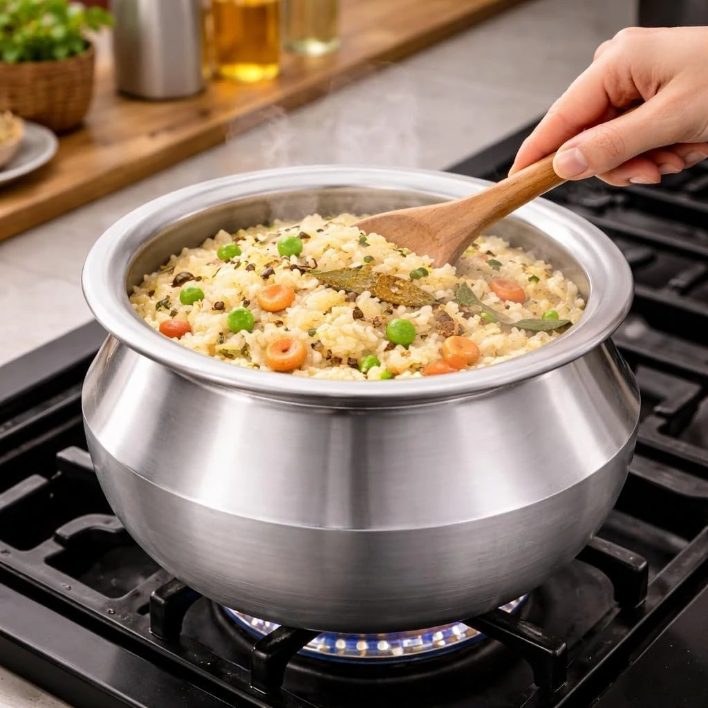 iINTELLIGENCEi Aluminium Handi Rice Pot with Lid, 18 No, 5.6 L, BIS, 1 Qty view 8