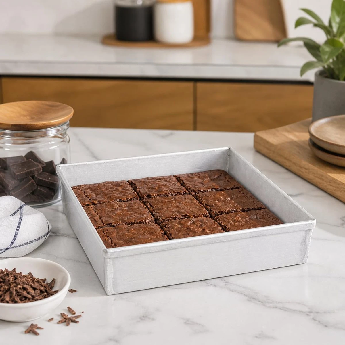 iINTELLIGENCEi Aluminium Square Cake Tray, 26 x 26 x 5 cm, 1 Qty view 4