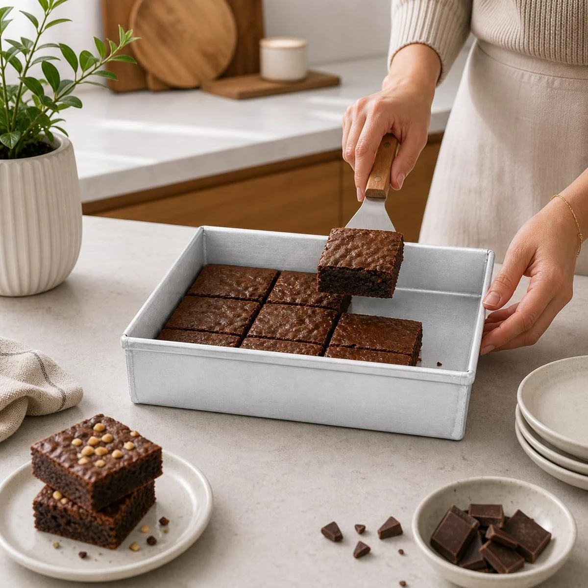 iINTELLIGENCEi Aluminium Square Cake Tray, 26 x 26 x 5 cm, 1 Qty view 5