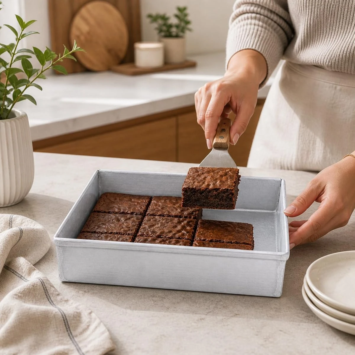 iINTELLIGENCEi Aluminium Square Cake Tray, 26 x 26 x 5 cm, 1 Qty view 7